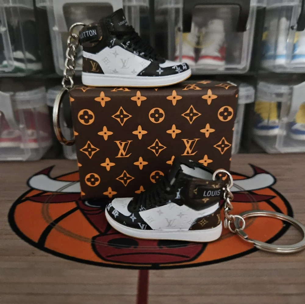 Louis Vuitton Black & White Sneaker Keychain Pair